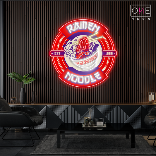 Enseigne néon LED œuvre d'art nouilles ramen