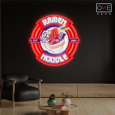 Enseigne néon LED œuvre d'art nouilles ramen