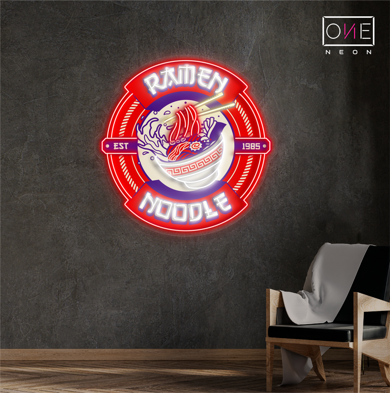 Enseigne néon LED œuvre d'art nouilles ramen