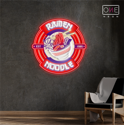 Enseigne néon LED œuvre d'art nouilles ramen