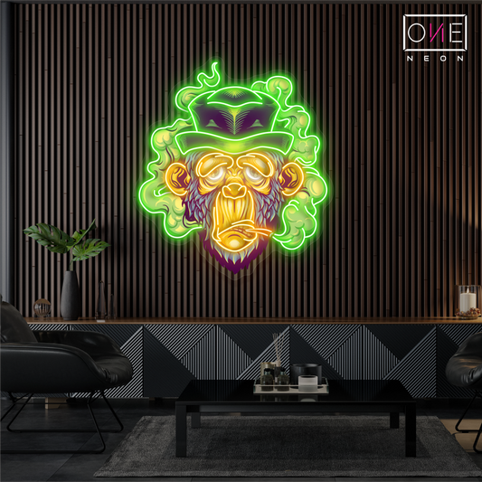 Enseigne lumineuse LED "Smokin' Ape Artwork"