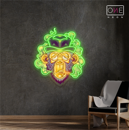 Enseigne lumineuse LED "Smokin' Ape Artwork"