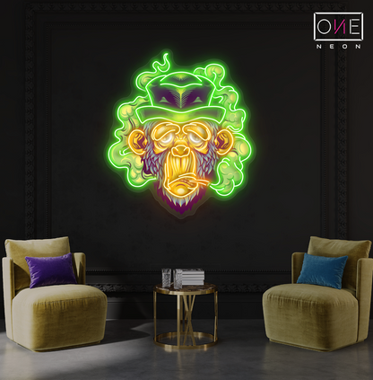 Enseigne lumineuse LED "Smokin' Ape Artwork"