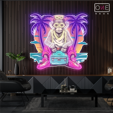 Enseigne Néon LED "Chill Monkey Vibes Artwork"