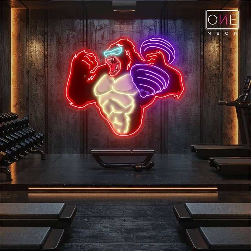 Enseigne néon LED Gorilla Strength Artwork