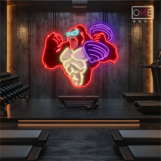 Enseigne néon LED Gorilla Strength Artwork