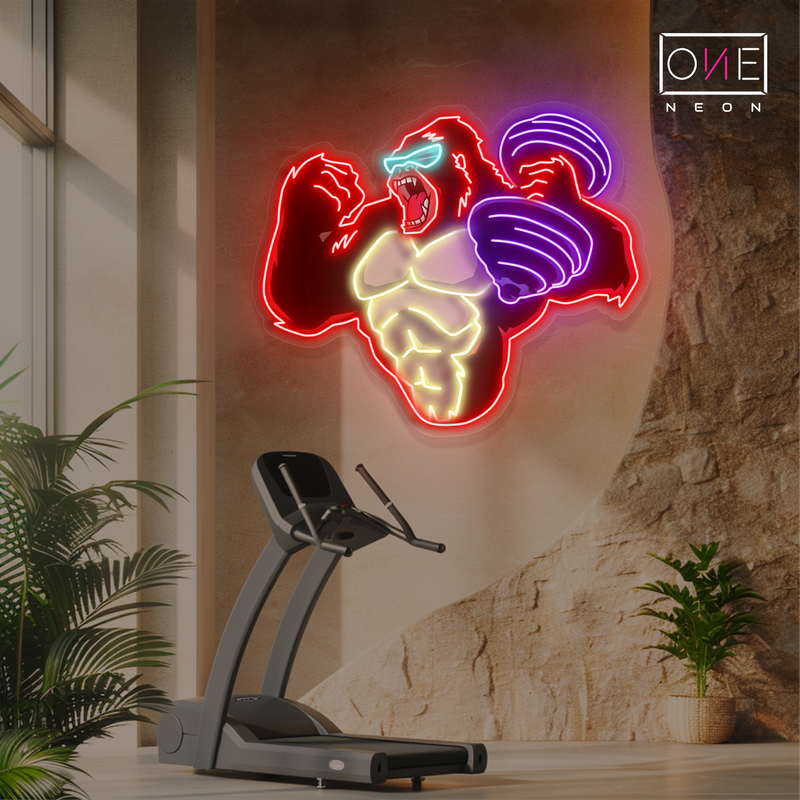 Enseigne néon LED Gorilla Strength Artwork