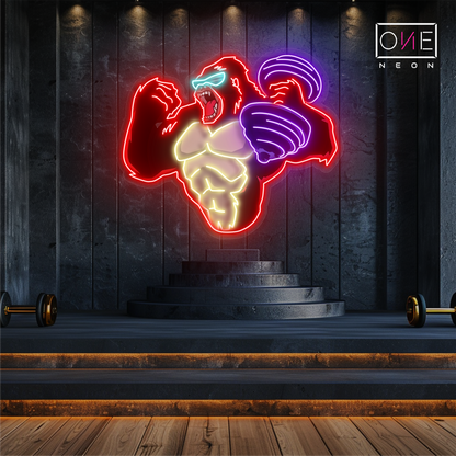 Enseigne néon LED Gorilla Strength Artwork