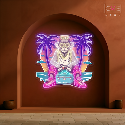 Enseigne Néon LED "Chill Monkey Vibes Artwork"