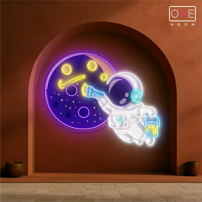 Enseigne LED néon décorative : Peintre Astronaute