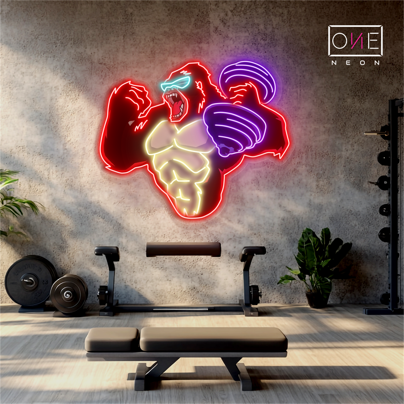 Enseigne néon LED Gorilla Strength Artwork