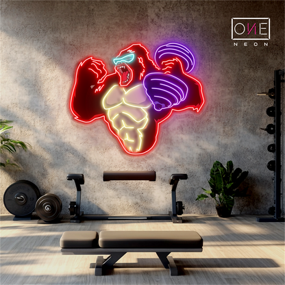 Enseigne néon LED Gorilla Strength Artwork