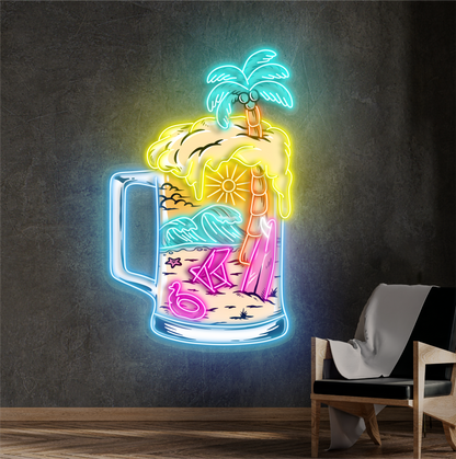 Enseigne néon LED Motif Bière Tropicale