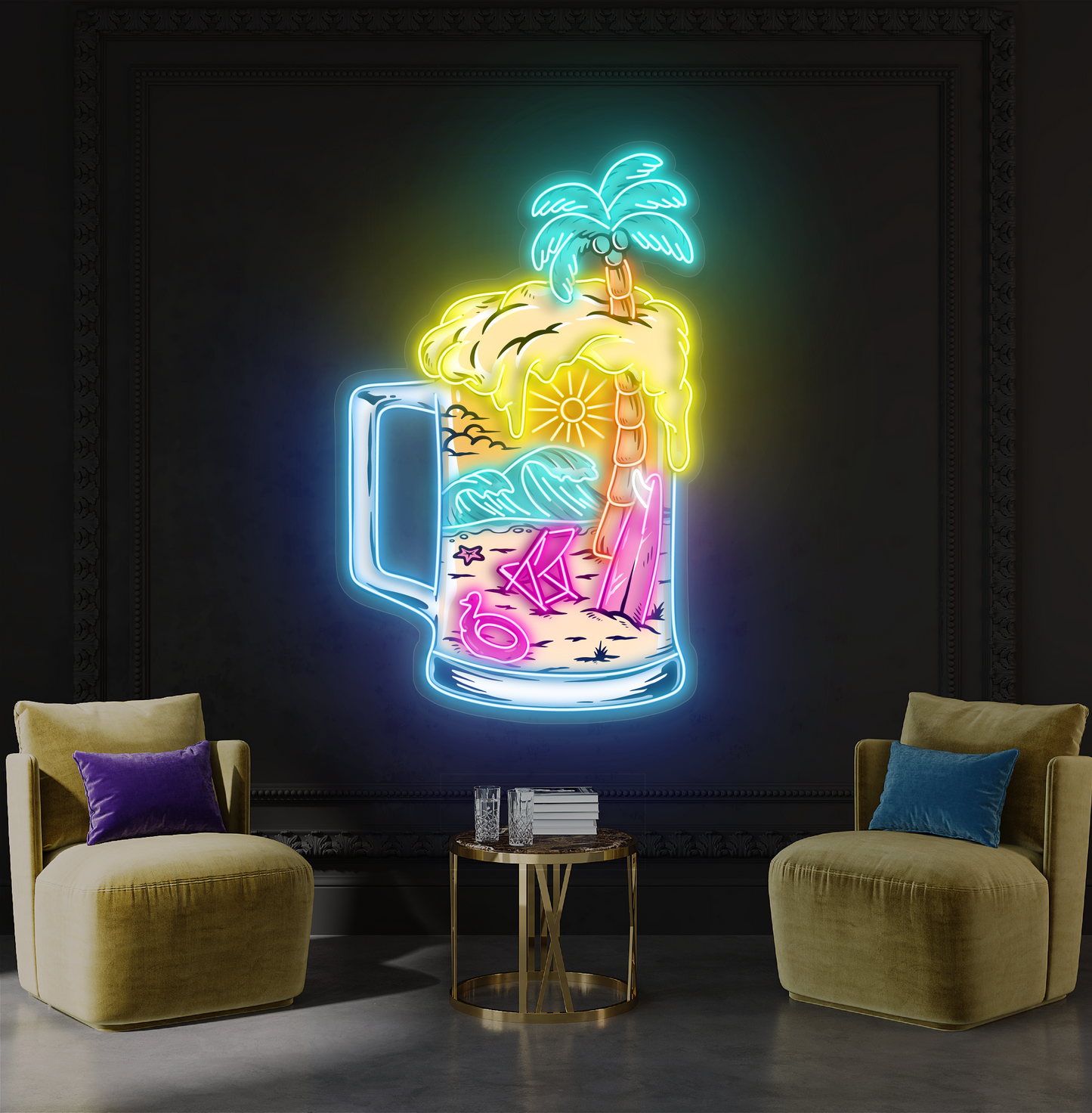 Enseigne néon LED Motif Bière Tropicale