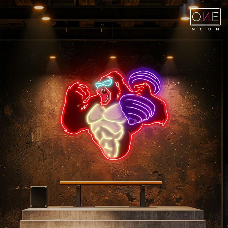 Enseigne néon LED Gorilla Strength Artwork