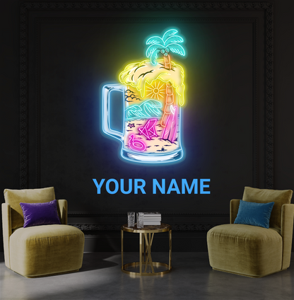 Enseigne néon LED Motif Bière Tropicale