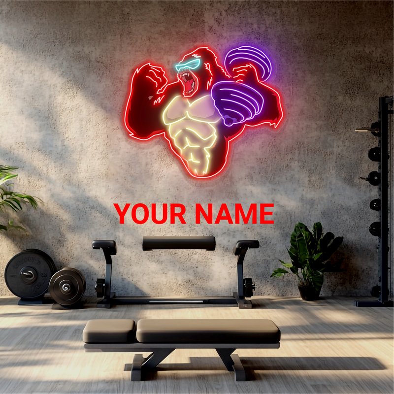 Enseigne néon LED Gorilla Strength Artwork