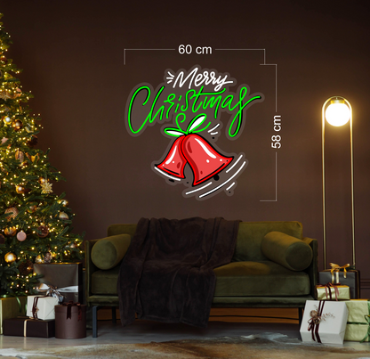 Enseigne néon LED Joyeux Noël Bell