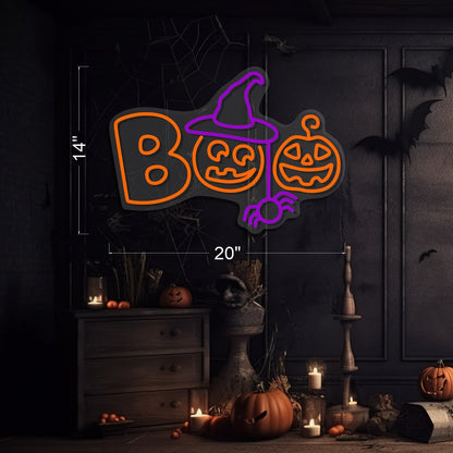 Enseigne néon LED Boo