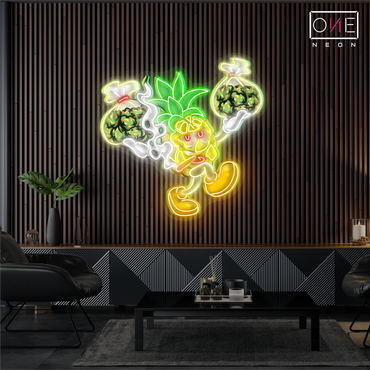 Enseigne néon LED œuvre d'art "Pineapple Hustler"