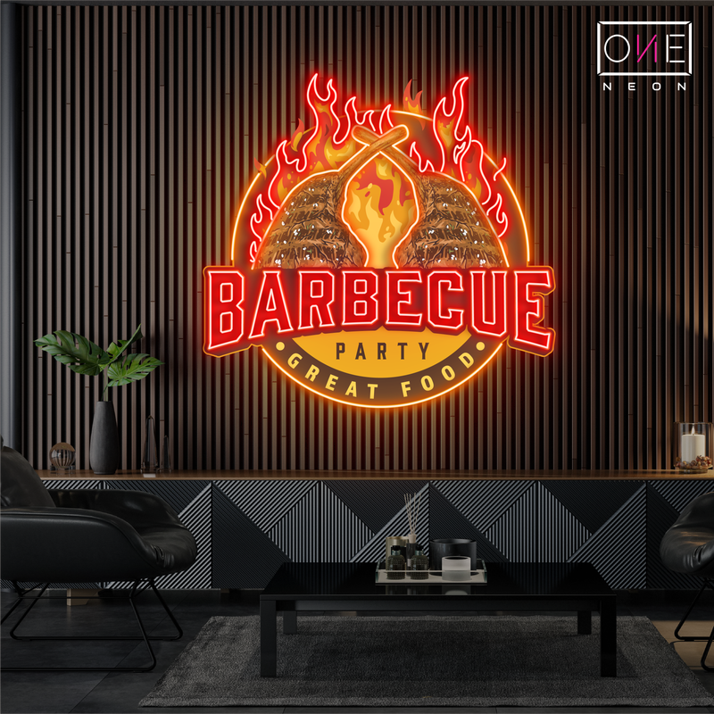 Enseigne néon LED pour barbecue, bonne cuisine, œuvre d'art