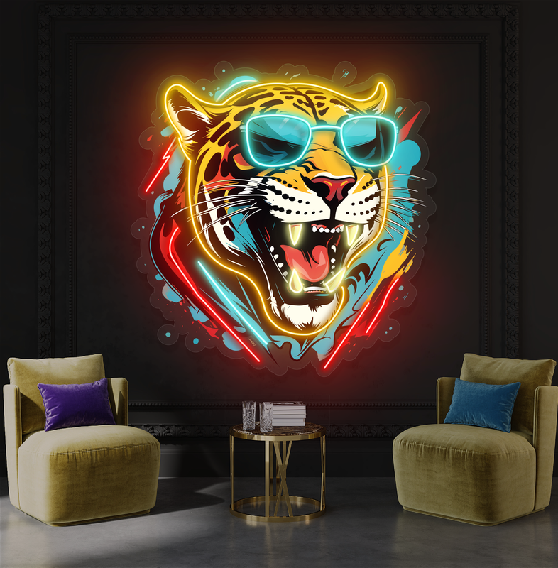 Enseigne Néon LED Cool Tête de Tigre