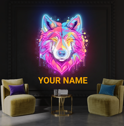 Enseigne au néon LED Loup Vif