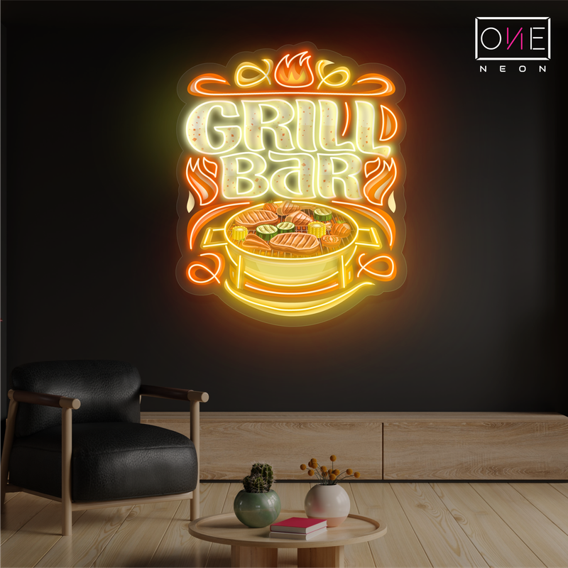 Enseigne néon LED "BBQ Grill Bar Artwork"