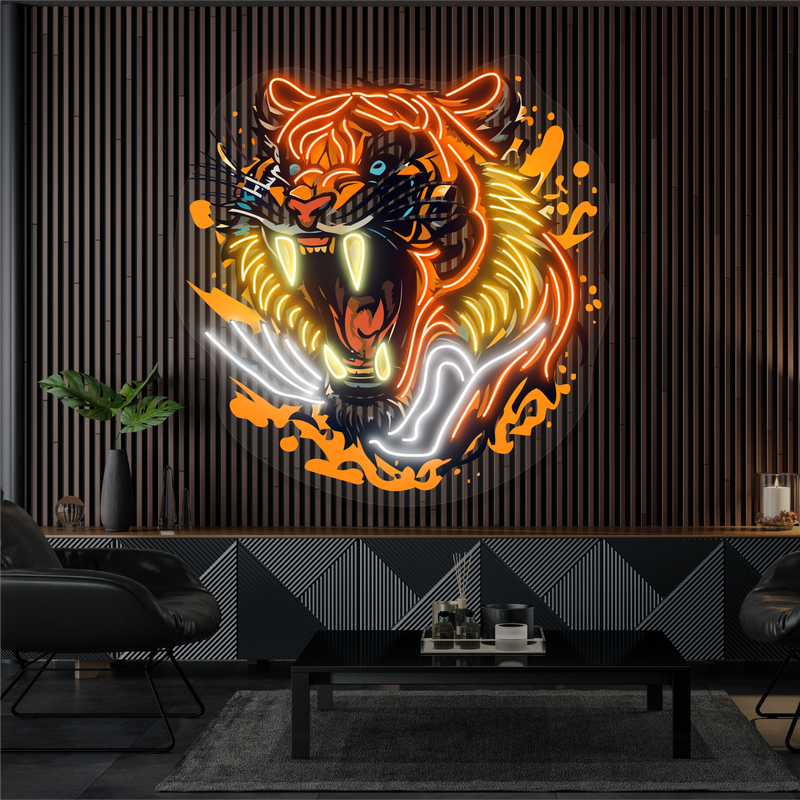 Enseigne Néon LED Artwork Rugissement Infernal