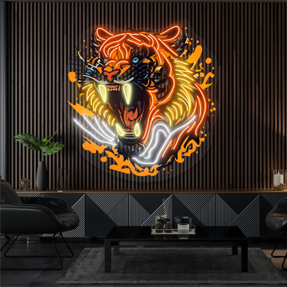 Enseigne Néon LED Artwork Rugissement Infernal