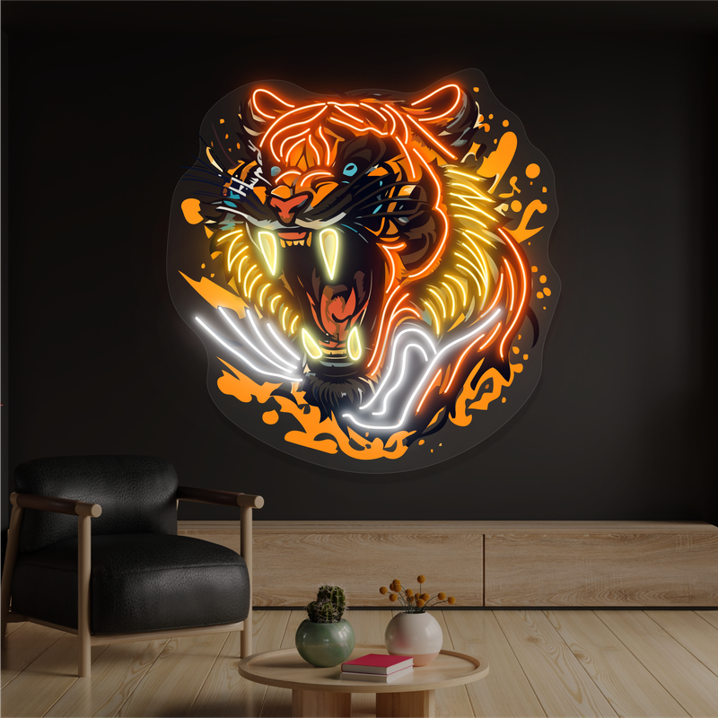 Enseigne Néon LED Artwork Rugissement Infernal