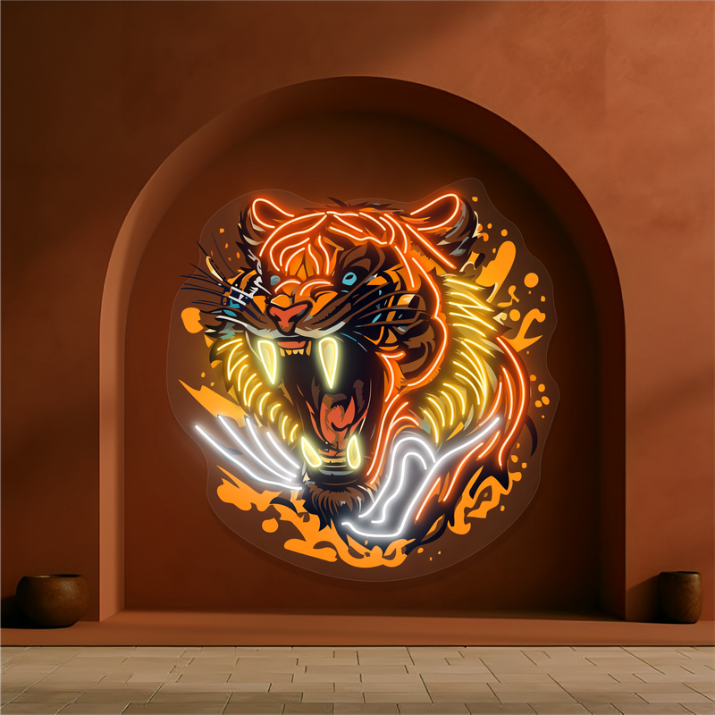 Enseigne Néon LED Artwork Rugissement Infernal