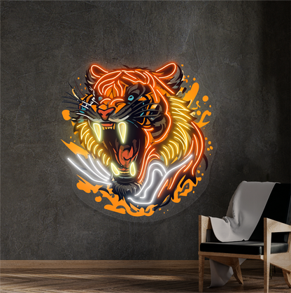 Enseigne Néon LED Artwork Rugissement Infernal