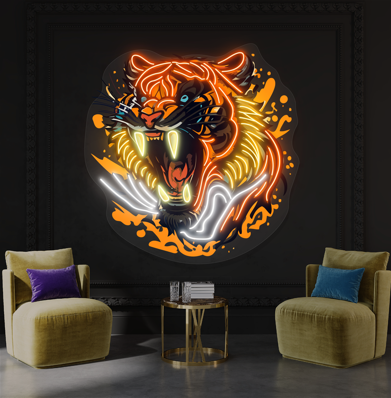 Enseigne Néon LED Artwork Rugissement Infernal