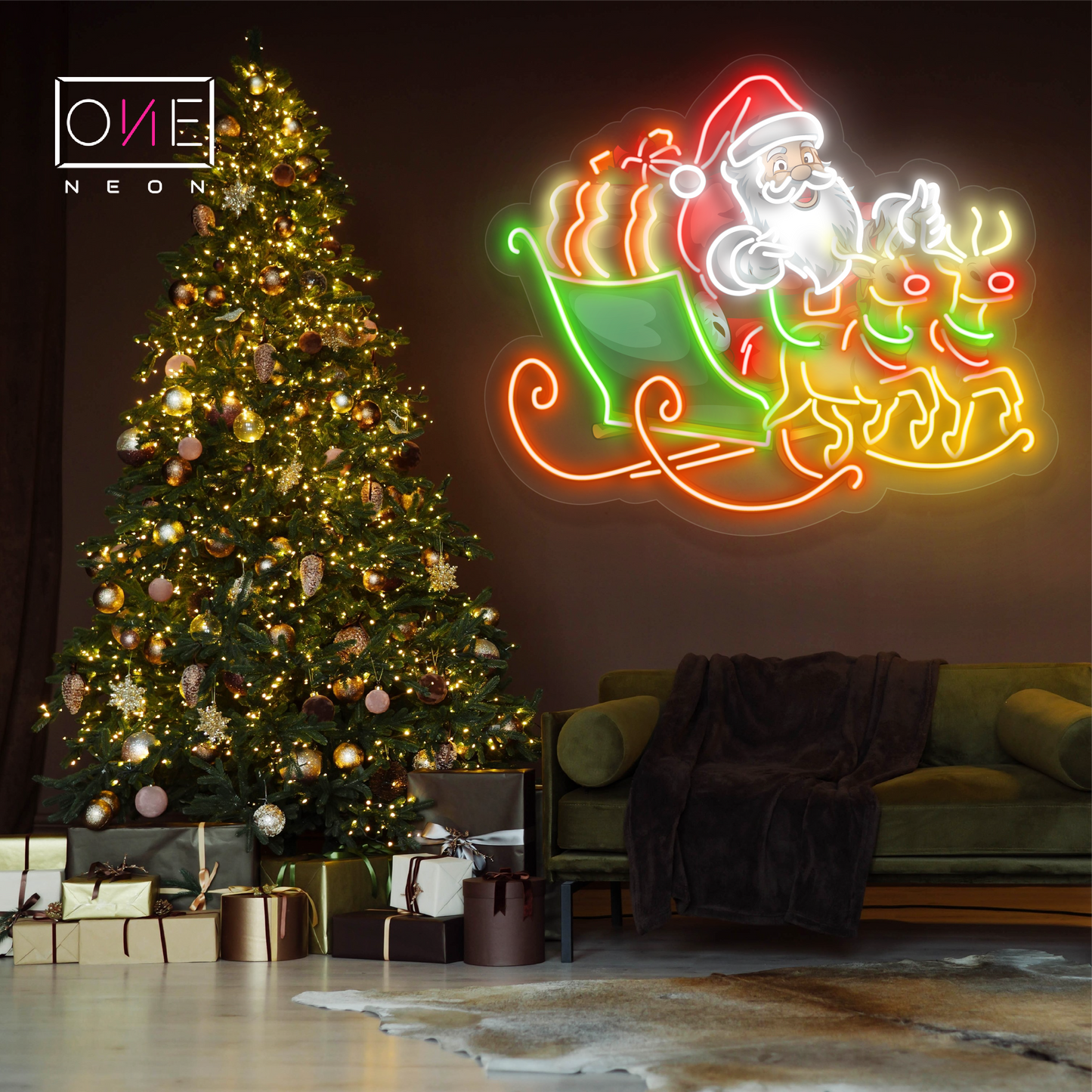 Enseigne néon LED "Voyage de Noël"
