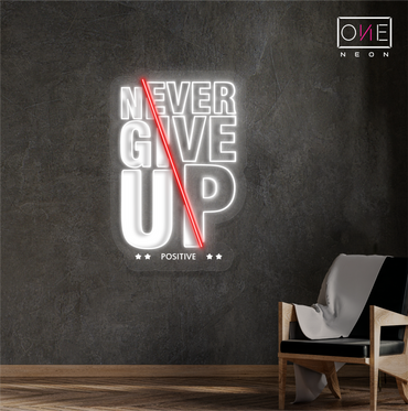 Enseigne Néon LED "Never Give Up"