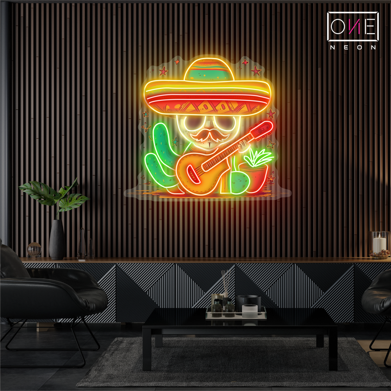 Enseigne néon LED décorative Fiesta Cactus