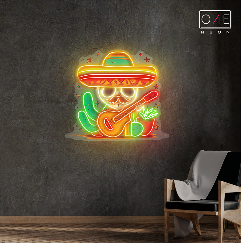 Enseigne néon LED décorative Fiesta Cactus