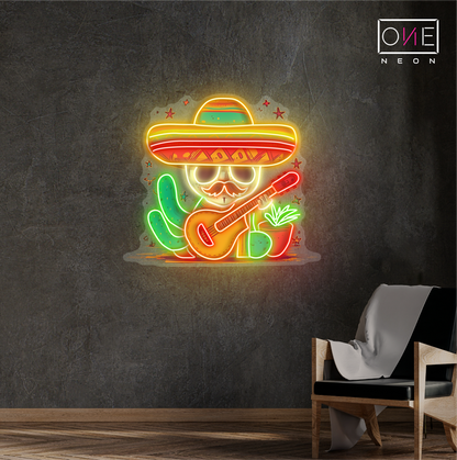 Enseigne néon LED décorative Fiesta Cactus