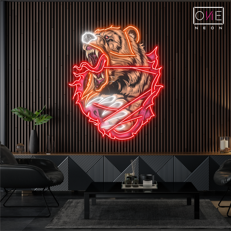 Enseigne au néon LED Ours ardent