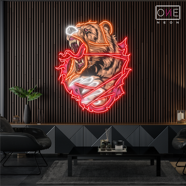 Enseigne au néon LED Ours ardent