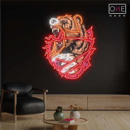 Enseigne au néon LED Ours ardent