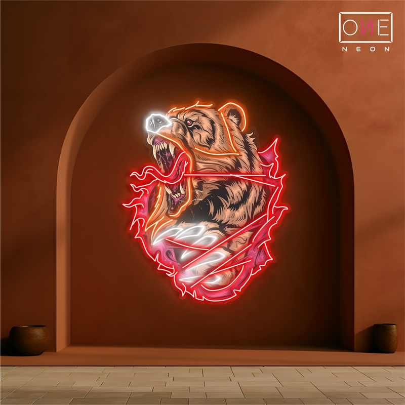 Enseigne au néon LED Ours ardent