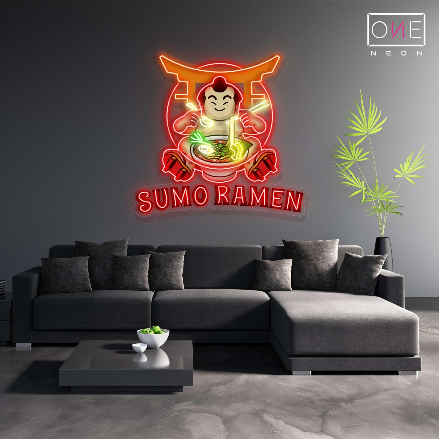 Enseigne néon LED décorative Sumo Ramen
