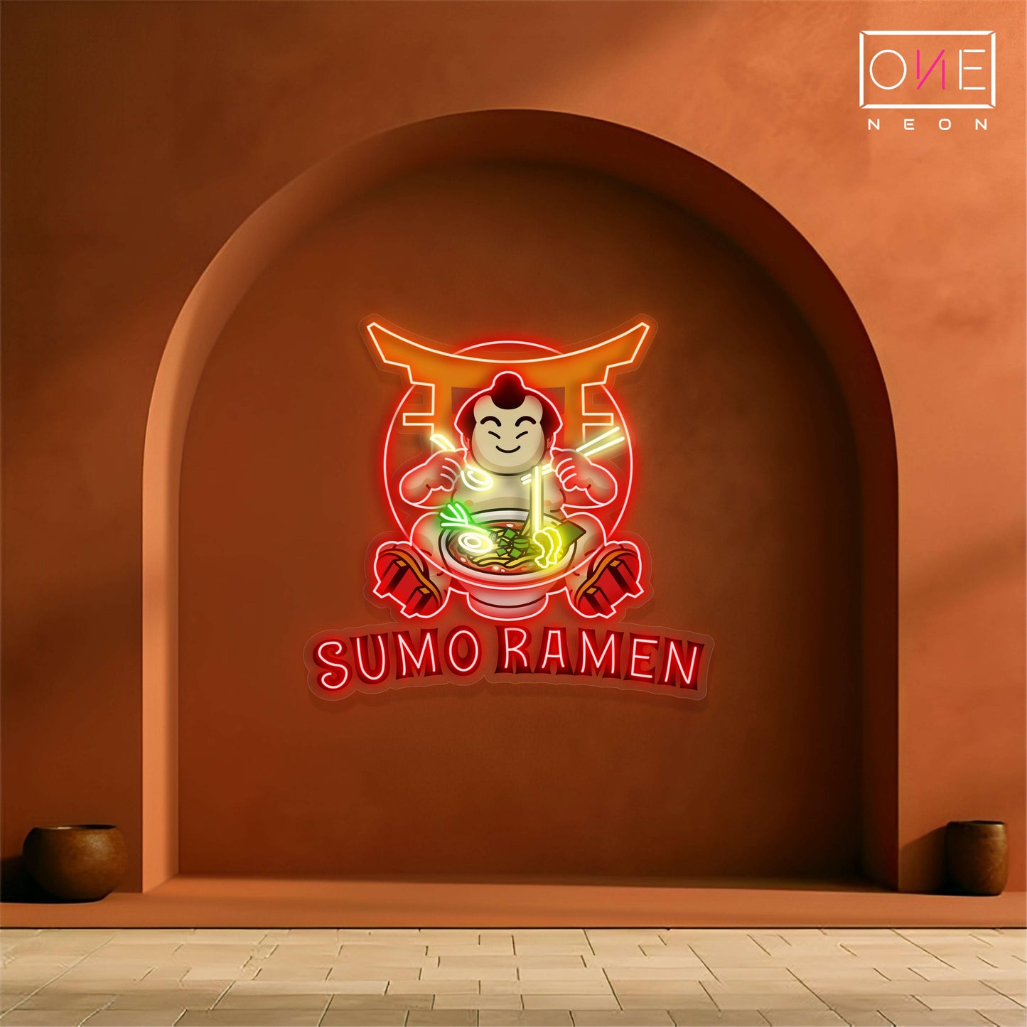 Enseigne néon LED décorative Sumo Ramen