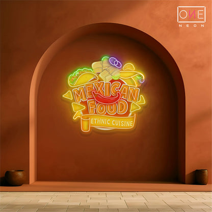 Enseigne lumineuse LED néon Œuvre d'art cuisine mexicaine