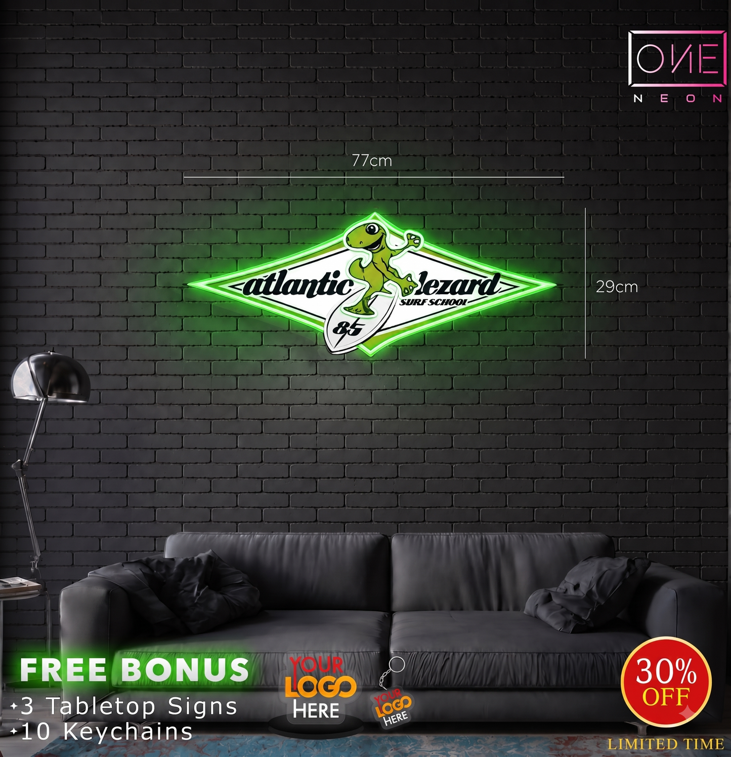 Atlantic Lezard | Enseigne LED Néon