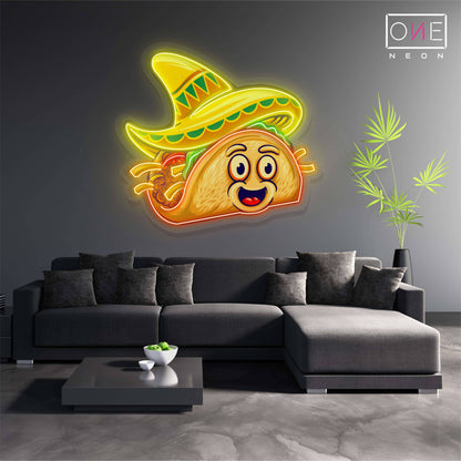 Enseigne néon LED Tacos Mignons et Délicieux