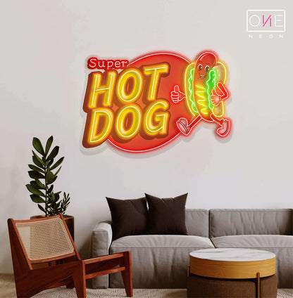 Enseigne néon LED Super Hot Dog
