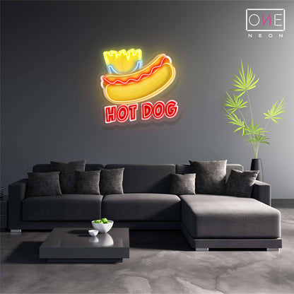 Enseigne néon LED Motif Hot Dog